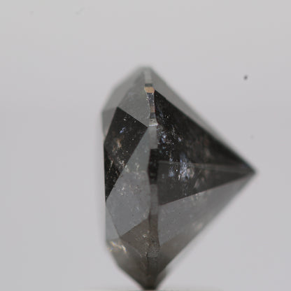 2.61 Carat Salt and Pepper Fancy Black Round Brilliant Cut Natural Loose Diamond