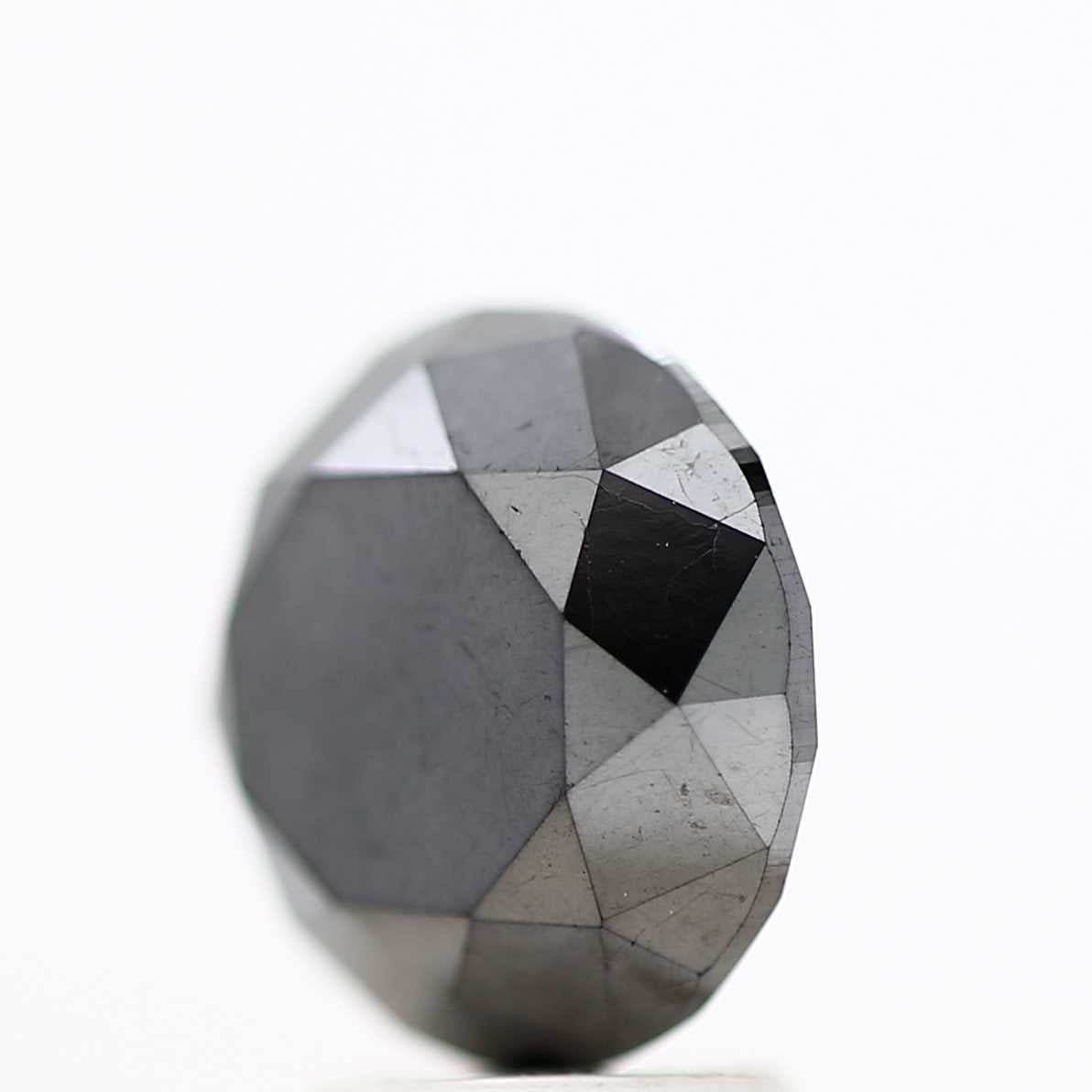 3.93 Carat Fancy Black Round Shape Brilliant Cut Natural Loose Diamond