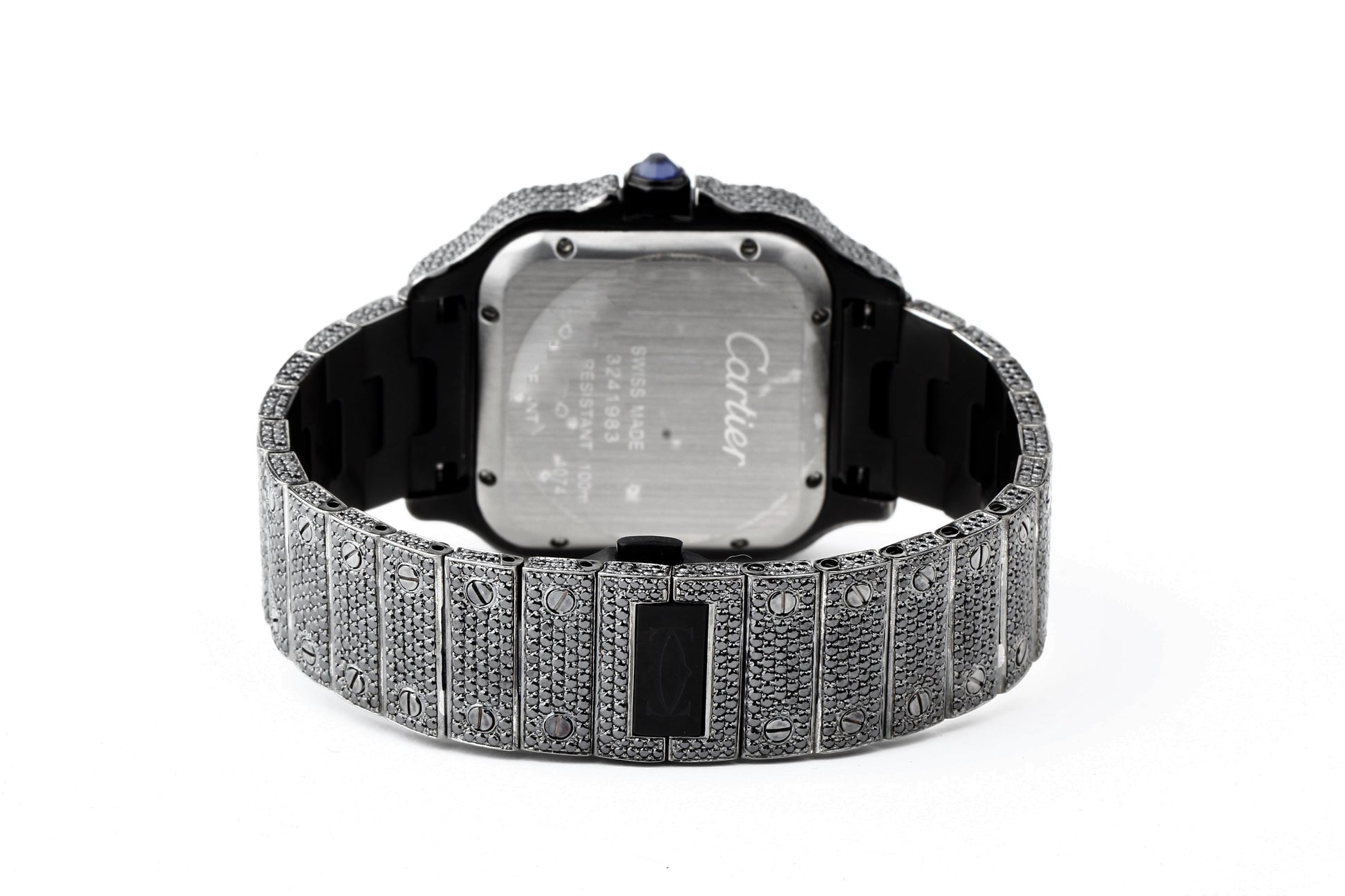 Luxury Watch Real Black Moissanite Diamond Watch, Handmade Stainless Steel Watch For Men/Women, Hip Hop Watch, Iced Out Watch Gift for Love