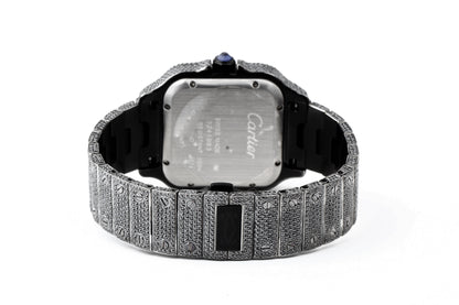 Luxury Watch Real Black Moissanite Diamond Watch, Handmade Stainless Steel Watch For Men/Women, Hip Hop Watch, Iced Out Watch Gift for Love