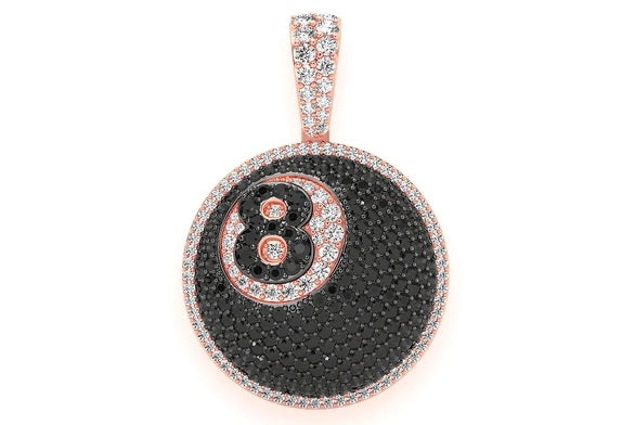 Billiards 8 Ball Pendant 14K