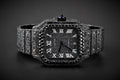 Luxury Watch Real Black Moissanite Diamond Watch, Handmade Stainless Steel Watch For Men/Women, Hip Hop Watch, Iced Out Watch Gift for Love