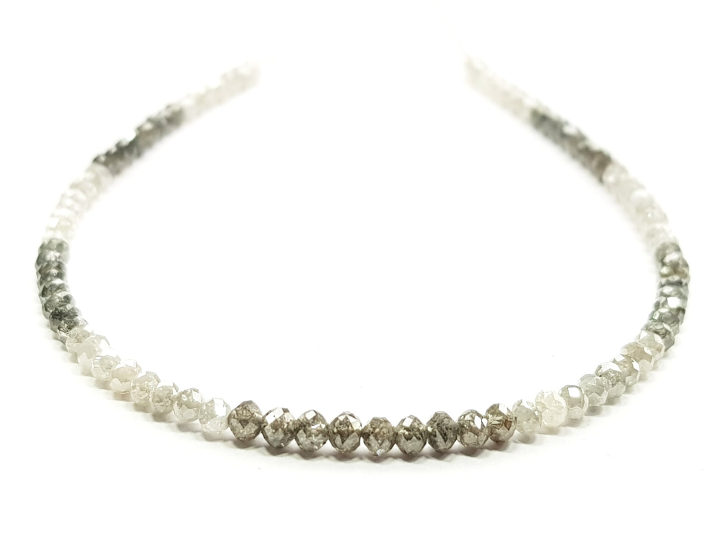 Natural Round Polished Fancy Brown and White Color Loose Diamond Beads 16" Inch  Shree Diamond Mfg