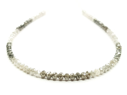 Natural Round Polished Fancy Brown and White Color Loose Diamond Beads 16" Inch  Shree Diamond Mfg