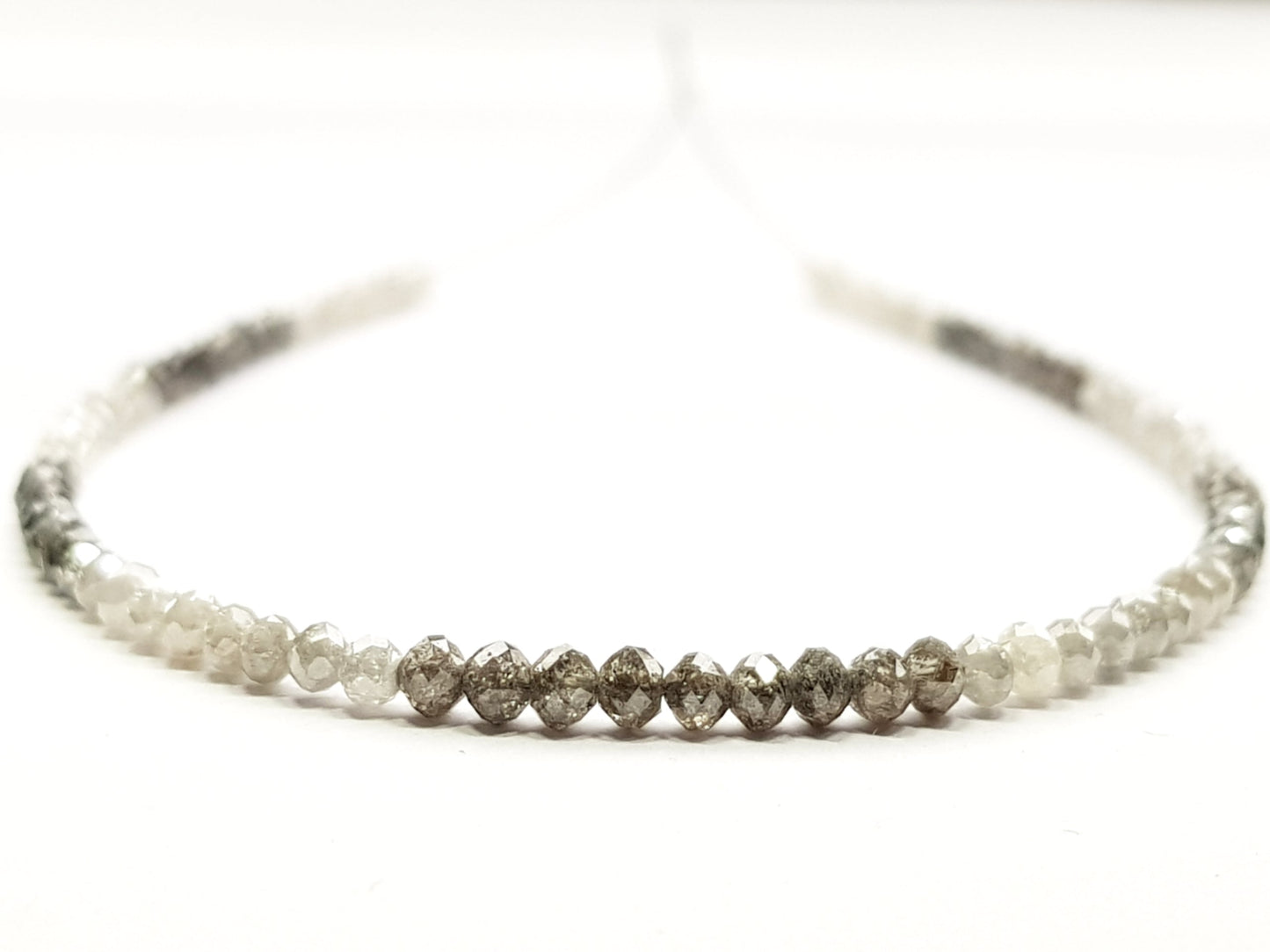 Natural Round Polished Fancy Brown and White Color Loose Diamond Beads 16" Inch  Shree Diamond Mfg