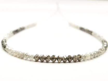 Natural Round Polished Fancy Brown and White Color Loose Diamond Beads 16" Inch  Shree Diamond Mfg