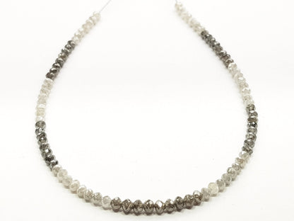 Natural Round Polished Fancy Brown and White Color Loose Diamond Beads 16" Inch  Shree Diamond Mfg