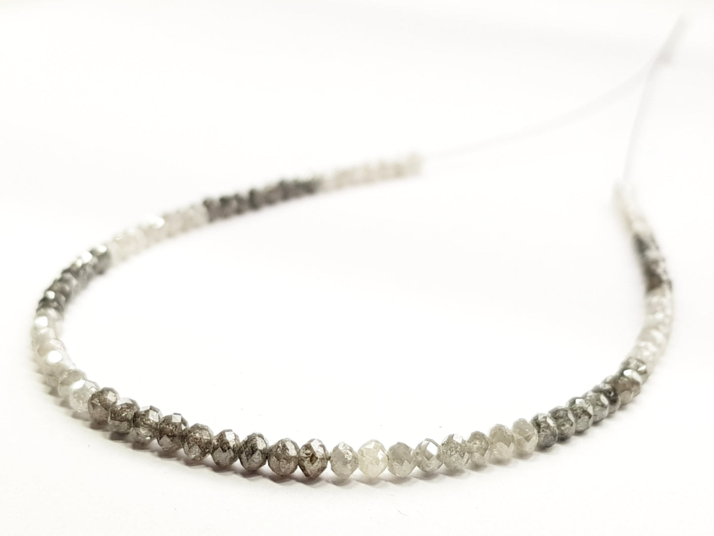 Natural Round Polished Fancy Brown and White Color Loose Diamond Beads 16" Inch  Shree Diamond Mfg
