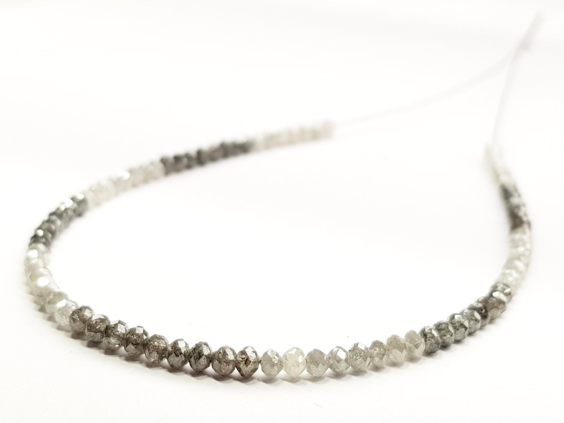 Natural Round Polished Fancy Brown and White Color Loose Diamond Beads 16" Inch  Shree Diamond Mfg