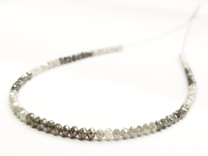 Natural Round Polished Fancy Brown and White Color Loose Diamond Beads 16" Inch  Shree Diamond Mfg