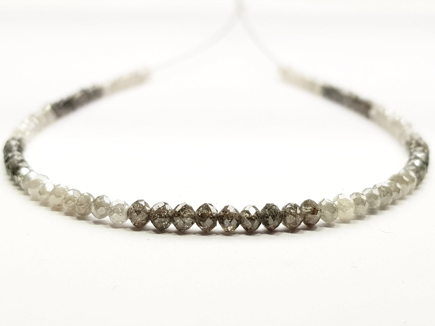 Natural Round Polished Fancy Brown and White Color Loose Diamond Beads 16" Inch  Shree Diamond Mfg