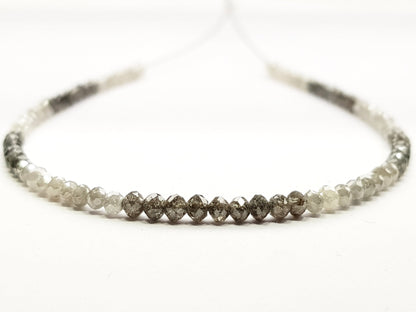 Natural Round Polished Fancy Brown and White Color Loose Diamond Beads 16" Inch  Shree Diamond Mfg