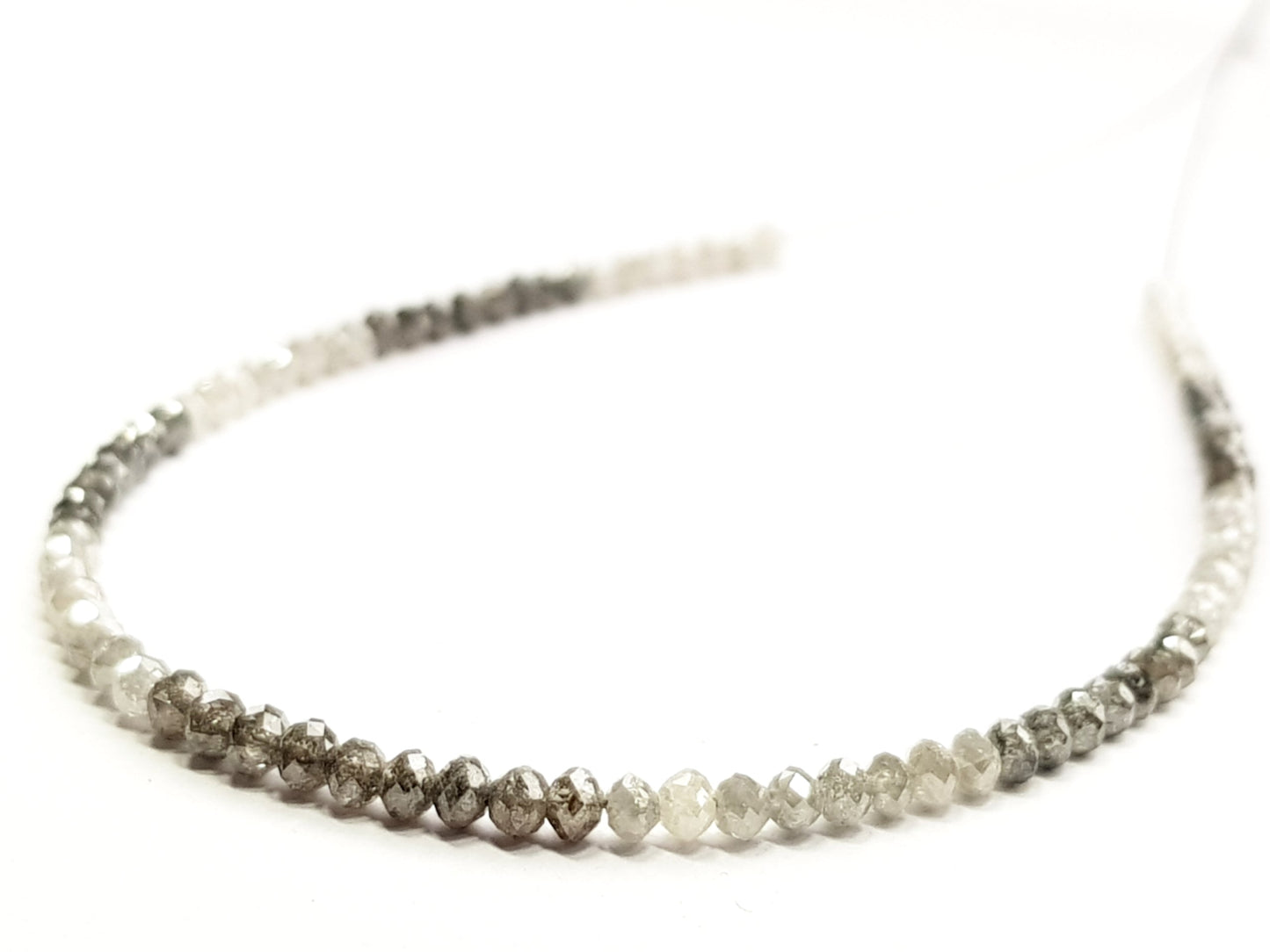 Natural Round Polished Fancy Brown and White Color Loose Diamond Beads 16" Inch  Shree Diamond Mfg
