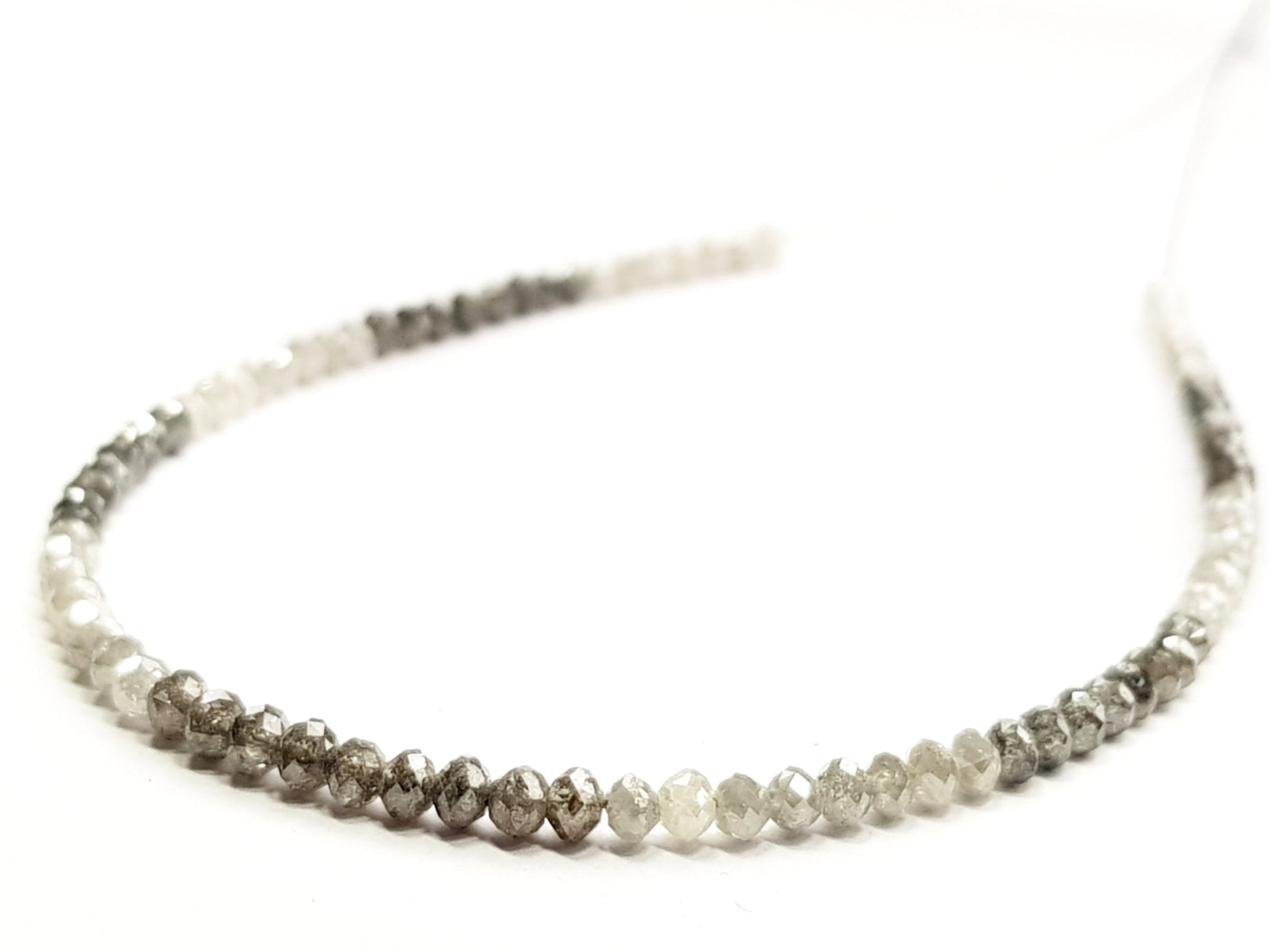 Natural Round Polished Fancy Brown and White Color Loose Diamond Beads 16" Inch  Shree Diamond Mfg