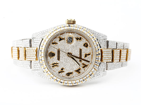 Luxury Rolex Watch in Real VVS Moissanite Diamond Watch, Handmade Stainless Steel Watch For Men/Women, Hip Hop Watch, Iced Out Watch Gift for Him