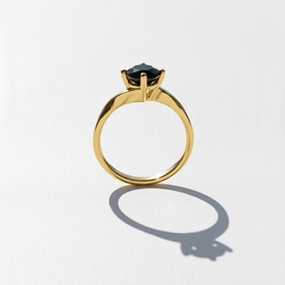 Black Colour Round Shape Diamond Engagement Ring