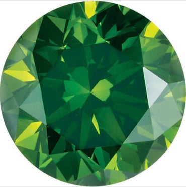 2 Pcs Fancy Green Diamond, Round Shape