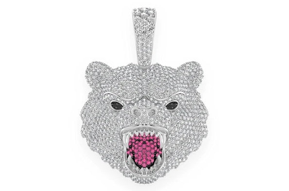 Grizzly Bear Head Pendant 14K