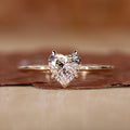 Heart Cut Lab Grown White Diamond Solitaire Engagement Gold Ring