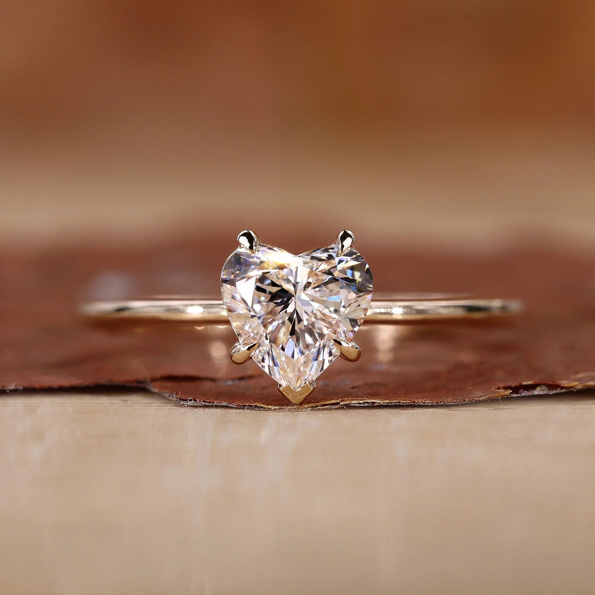 Heart Cut Lab Grown White Diamond Solitaire Engagement Gold Ring  Shree Diamond Mfg