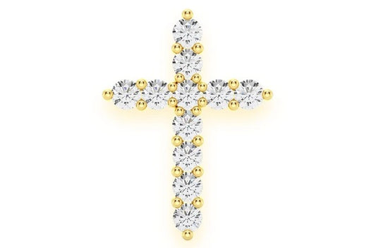 Hidden Bail Cross Pendant 14K