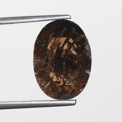 3.40 Ct. Oval Rose Cut Salt and Pepper Fancy Brown Color Natural Diamond 12.64 mm