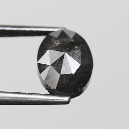 1.95 Ct. Oval Rose Cut Salt and Pepper Fancy Gray Natural Diamond 8.78 mm