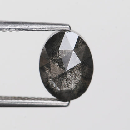 1.95 Ct. Oval Rose Cut Salt and Pepper Fancy Gray Natural Diamond 8.78 mm
