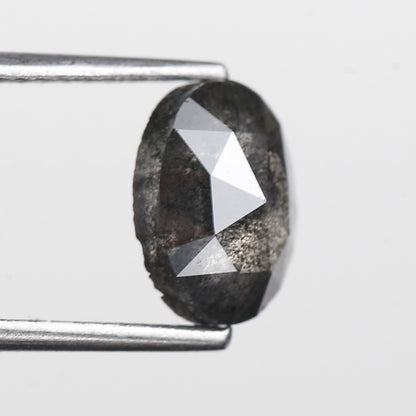 1.95 Ct. Oval Rose Cut Salt and Pepper Fancy Gray Natural Diamond 8.78 mm