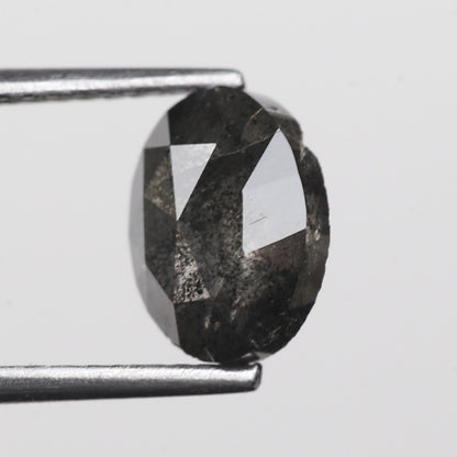 1.95 Ct. Oval Rose Cut Salt and Pepper Fancy Gray Natural Diamond 8.78 mm