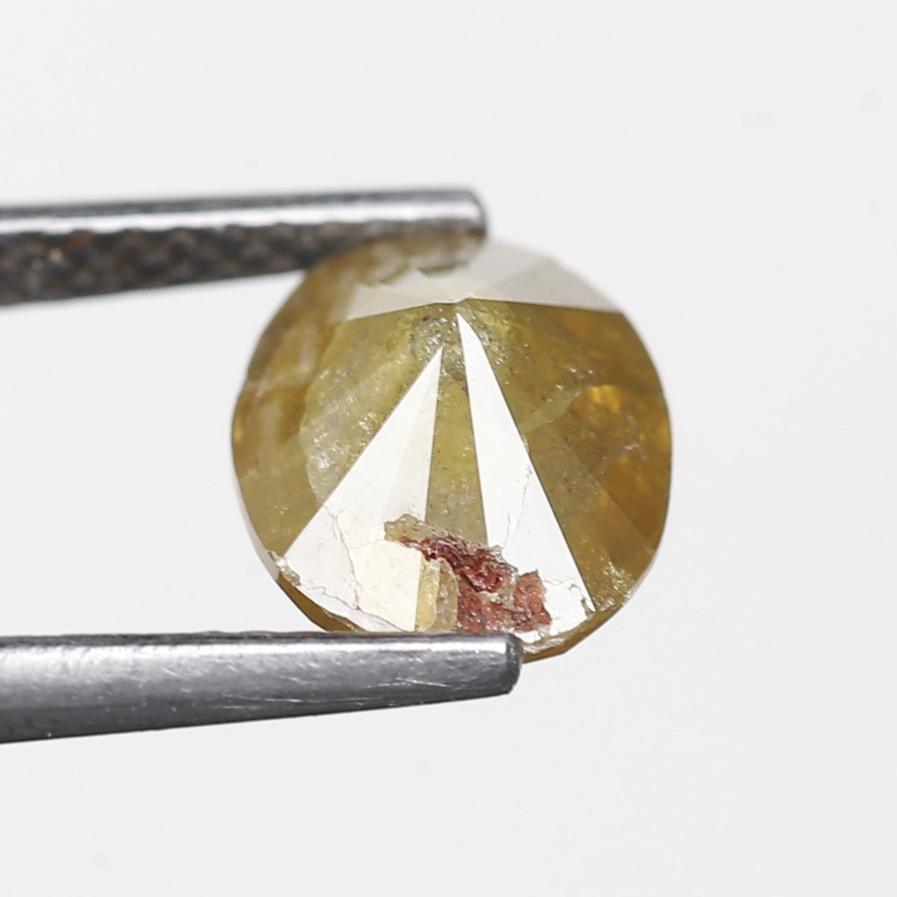 1.89 Ct. Oval Rose Cut Salt and Pepper Fancy Yellow Color Natural Diamond 8.56 mm