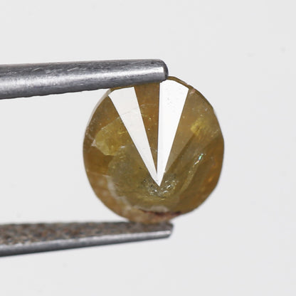 1.89 Ct. Oval Rose Cut Salt and Pepper Fancy Yellow Color Natural Diamond 8.56 mm