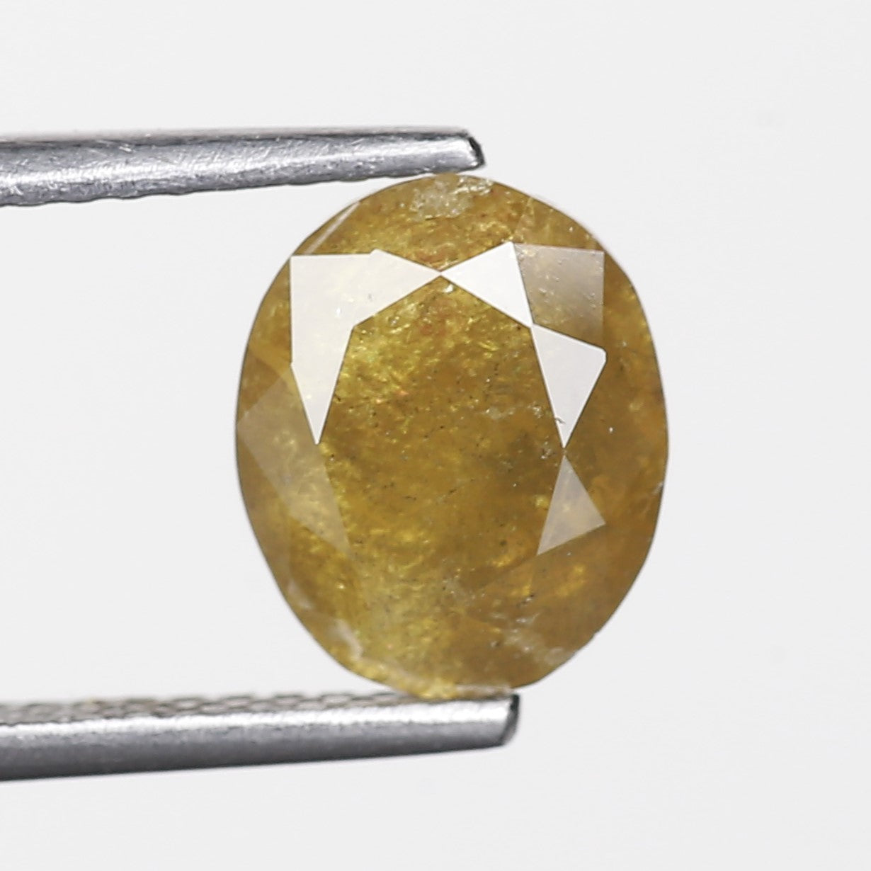 1.89 Ct. Oval Rose Cut Salt and Pepper Fancy Yellow Color Natural Diamond 8.56 mm