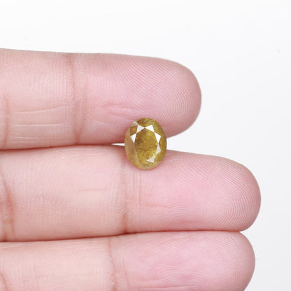 1.89 Ct. Oval Rose Cut Salt and Pepper Fancy Yellow Color Natural Diamond 8.56 mm