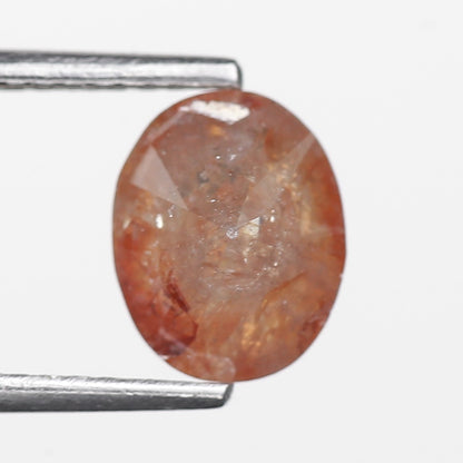 1.71 Ct. Oval Rose Cut Salt and Pepper Fancy Red Orange Natural Diamond 7.93 mm