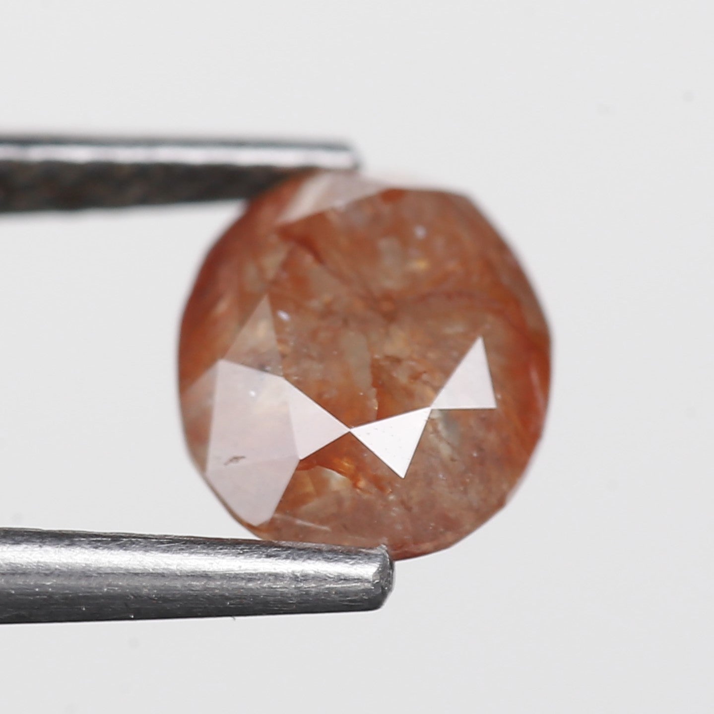 1.71 Ct. Oval Rose Cut Salt and Pepper Fancy Red Orange Natural Diamond 7.93 mm