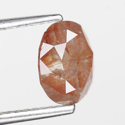 1.71 Ct. Oval Rose Cut Salt and Pepper Fancy Red Orange Natural Diamond 7.93 mm