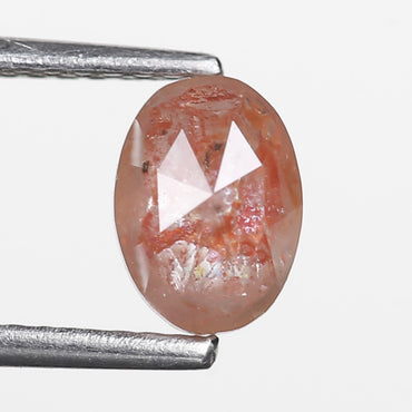 1.13 Ct. Oval Rose Cut Salt and Pepper Fancy Orange Color Natural Diamond 6.90 mm