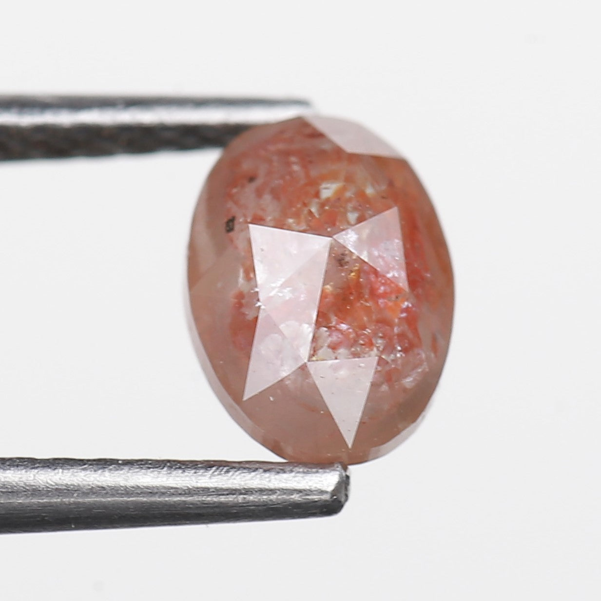 1.13 Ct. Oval Rose Cut Salt and Pepper Fancy Orange Color Natural Diamond 6.90 mm