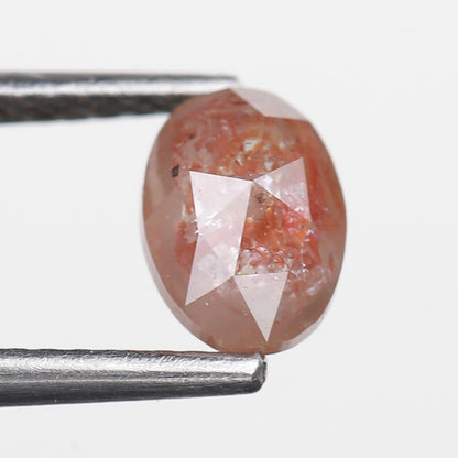 1.13 Ct. Oval Rose Cut Salt and Pepper Fancy Orange Color Natural Diamond 6.90 mm