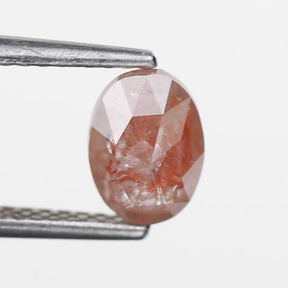 1.13 Ct. Oval Rose Cut Salt and Pepper Fancy Orange Color Natural Diamond 6.90 mm