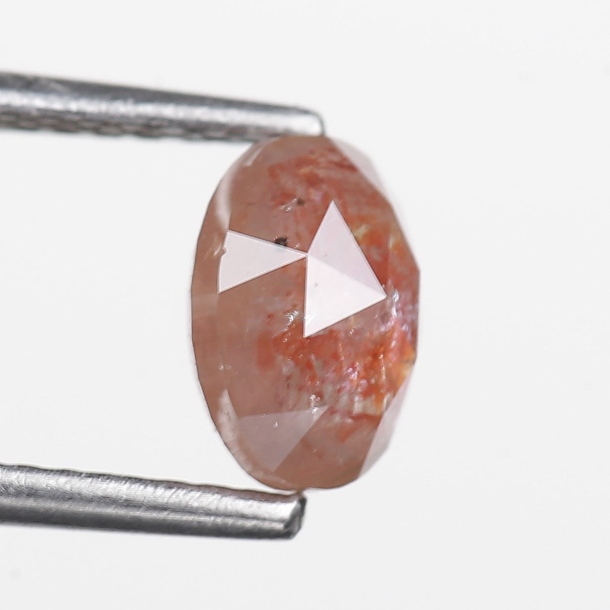 1.13 Ct. Oval Rose Cut Salt and Pepper Fancy Orange Color Natural Diamond 6.90 mm