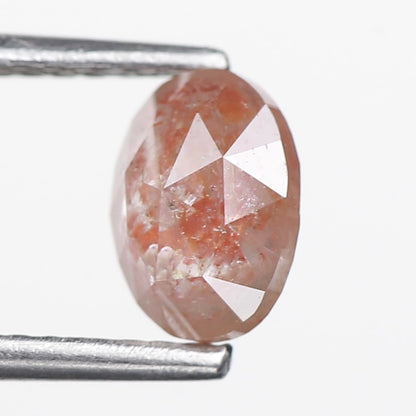1.13 Ct. Oval Rose Cut Salt and Pepper Fancy Orange Color Natural Diamond 6.90 mm