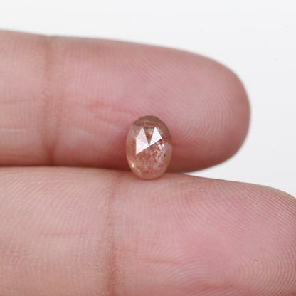 1.13 Ct. Oval Rose Cut Salt and Pepper Fancy Orange Color Natural Diamond 6.90 mm