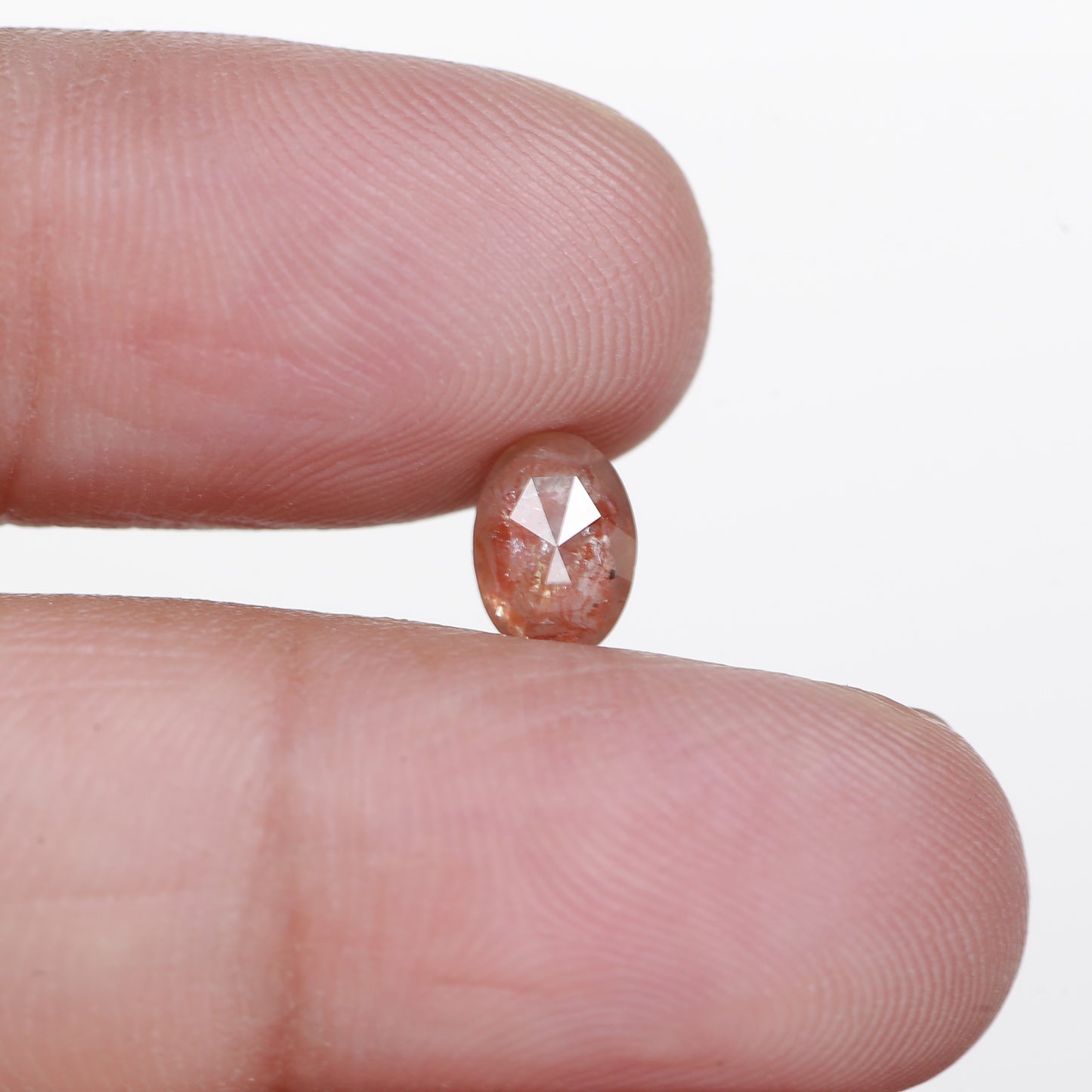 1.13 Ct. Oval Rose Cut Salt and Pepper Fancy Orange Color Natural Diamond 6.90 mm