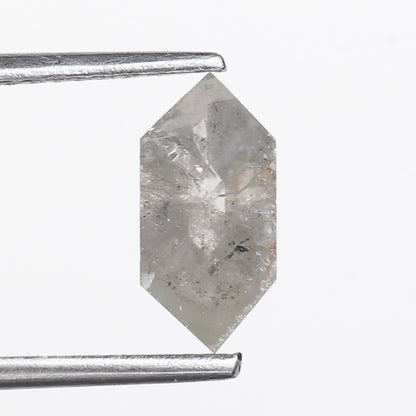 1.16 Ct. Hexagonal Rose Cut Salt and Pepper Fancy Icy Gray Natural Diamond 9.64 mm