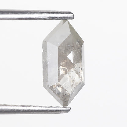 1.16 Ct. Hexagonal Rose Cut Salt and Pepper Fancy Icy Gray Natural Diamond 9.64 mm