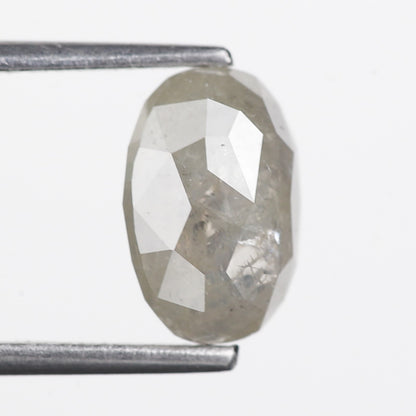 2.38 Ct. Oval Rose Cut Salt and Pepper Fancy Gray Color Natural Diamond 9.20 mm
