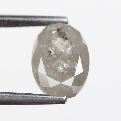 2.38 Ct. Oval Rose Cut Salt and Pepper Fancy Gray Color Natural Diamond 9.20 mm