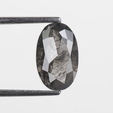 2.65 Ct. Oval Rose Cut Salt and Pepper Fancy Gray Color Natural Diamond 10.40 mm (Copy)